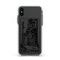 King of Wands Monochrome Apple iPhone Xs Impact Case White Edge on Black Phone