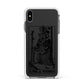 King of Wands Monochrome Apple iPhone Xs Max Impact Case White Edge on Black Phone