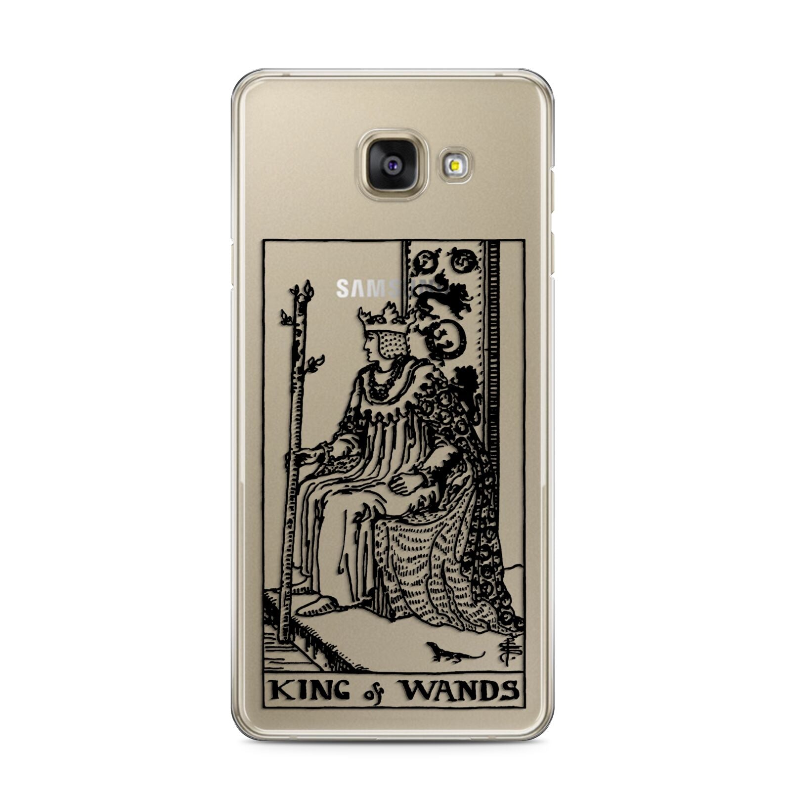 King of Wands Monochrome Samsung Galaxy A3 2016 Case on gold phone