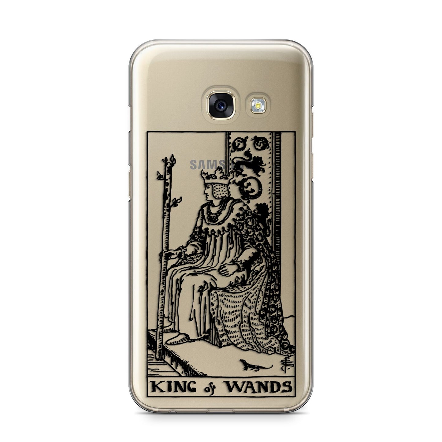 King of Wands Monochrome Samsung Galaxy A3 2017 Case on gold phone