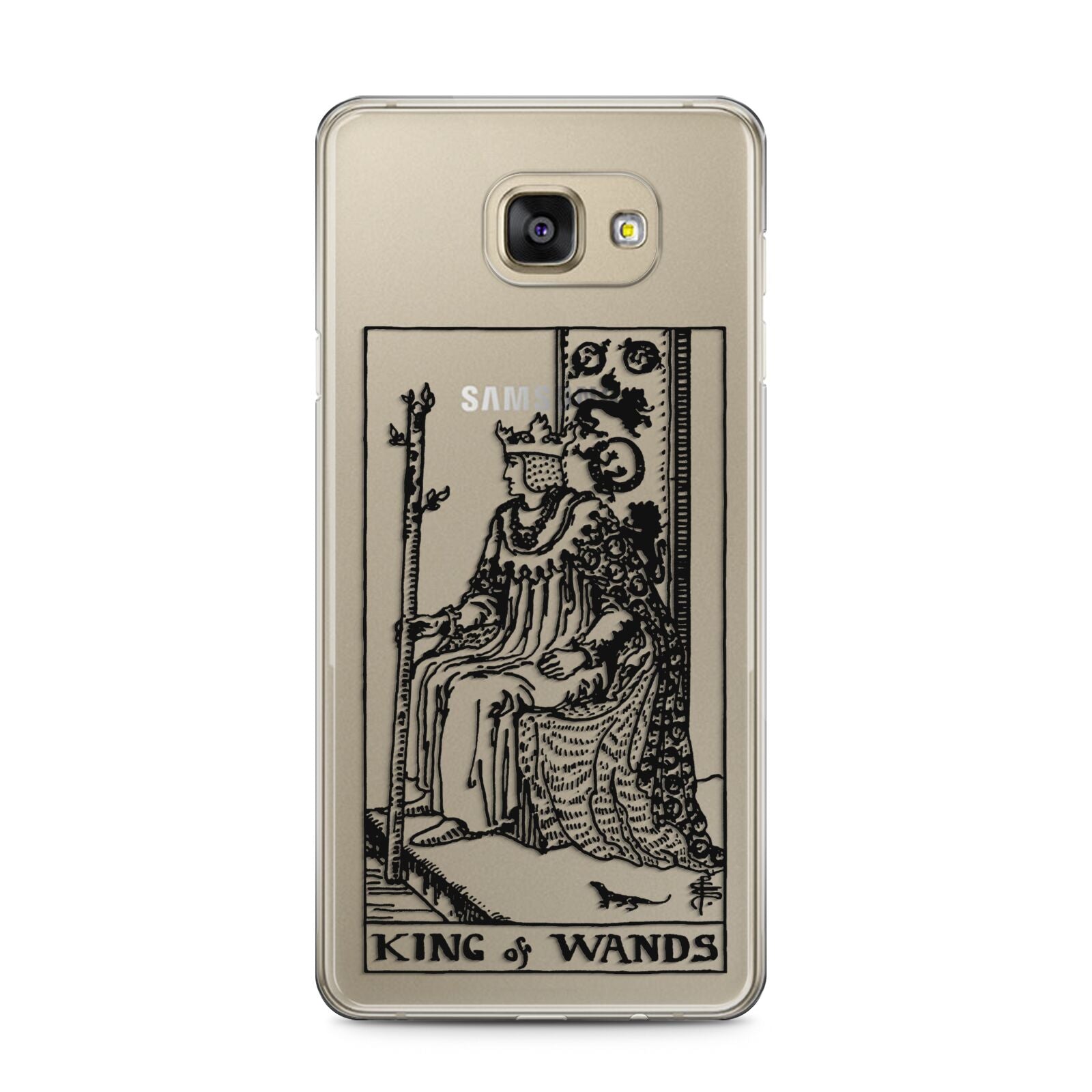 King of Wands Monochrome Samsung Galaxy A5 2016 Case on gold phone