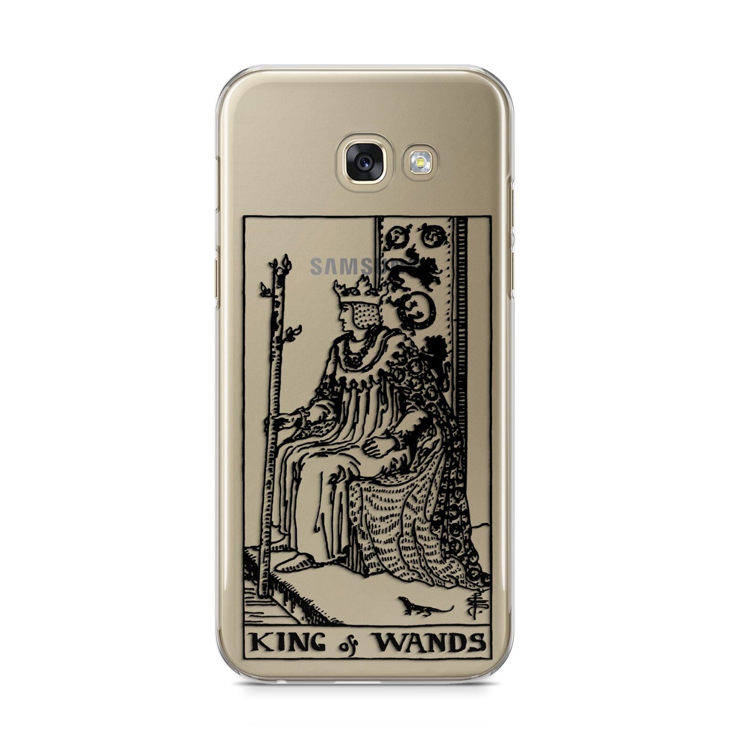 King of Wands Monochrome Samsung Galaxy A5 2017 Case on gold phone