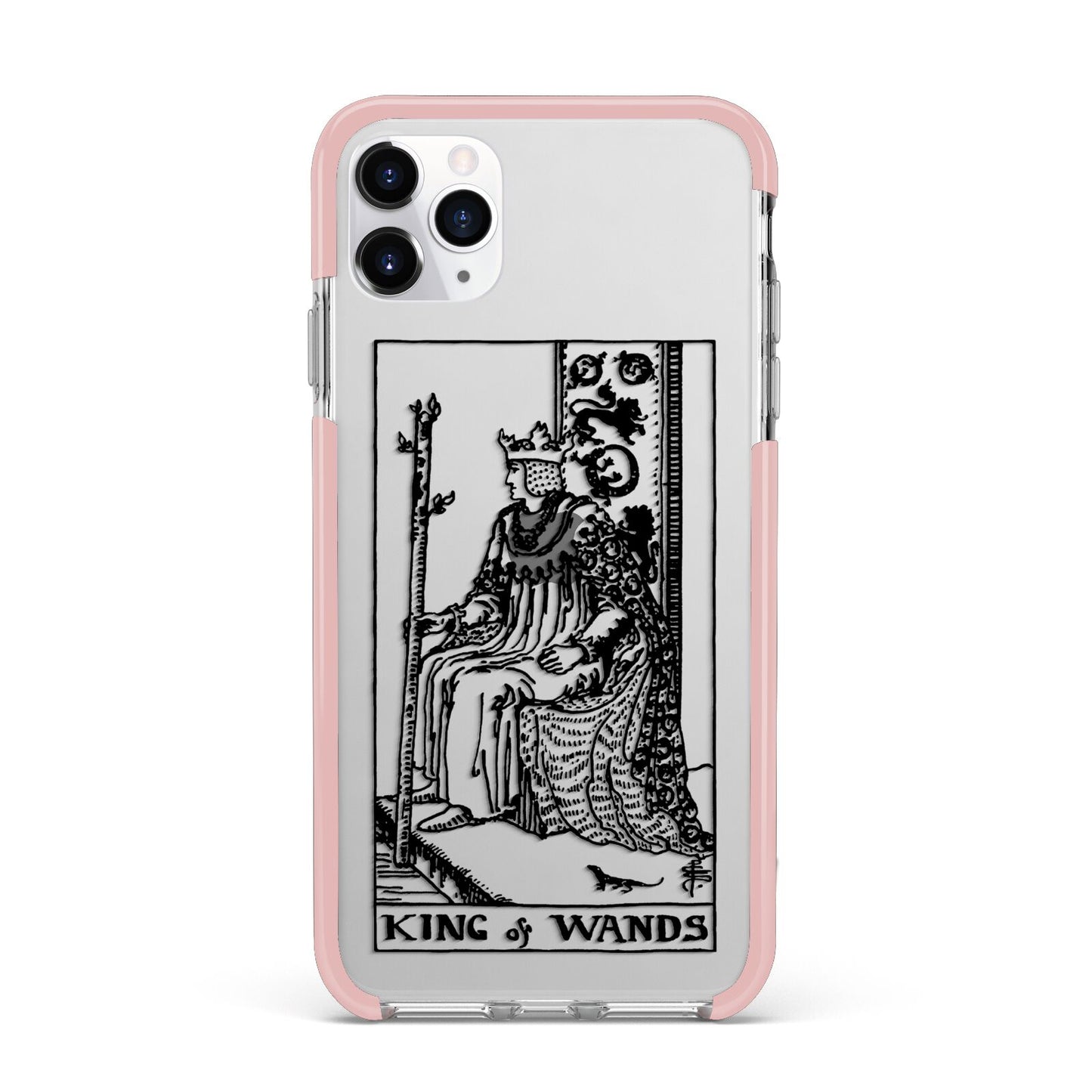 King of Wands Monochrome iPhone 11 Pro Max Impact Pink Edge Case