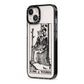 King of Wands Monochrome iPhone 13 Black Impact Case Side Angle on Silver phone