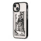 King of Wands Monochrome iPhone 13 Black Impact Case Side Angle on Silver phone