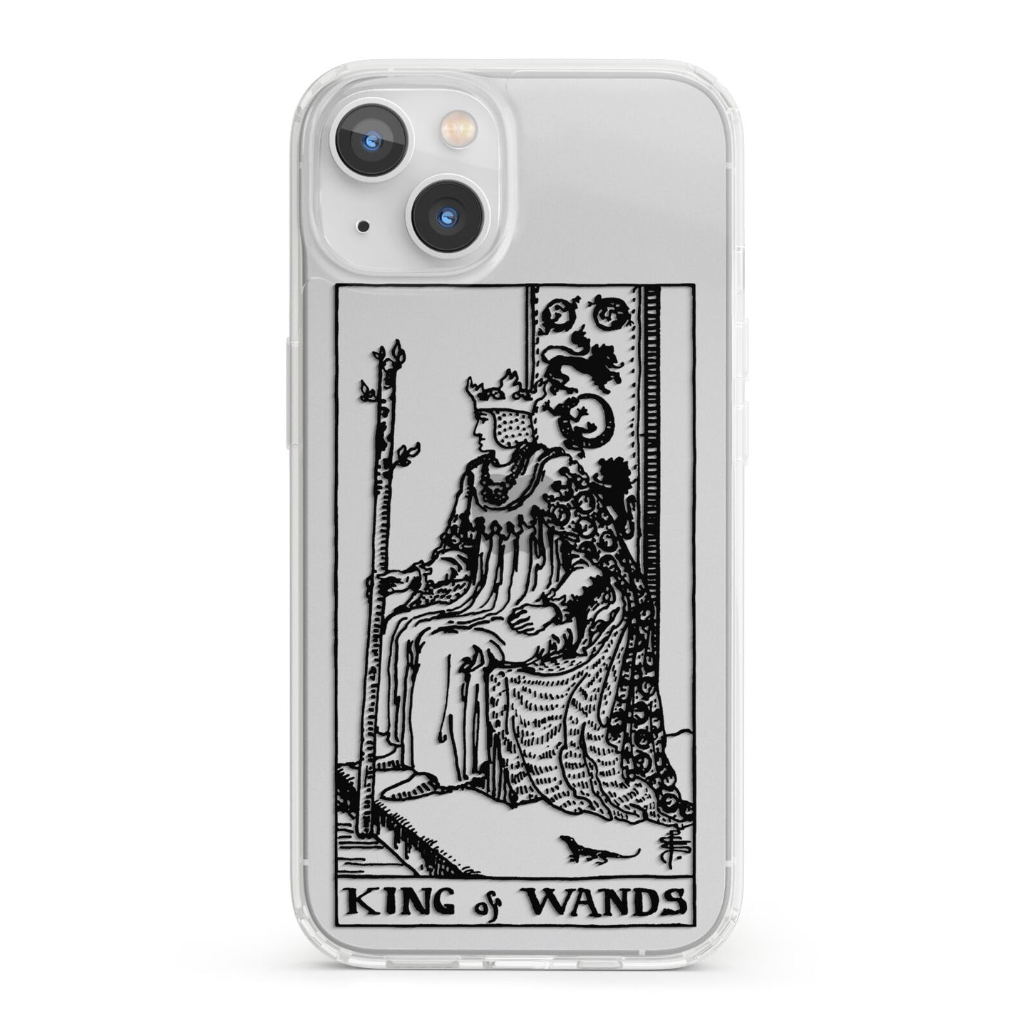 King of Wands Monochrome iPhone 13 Clear Bumper Case