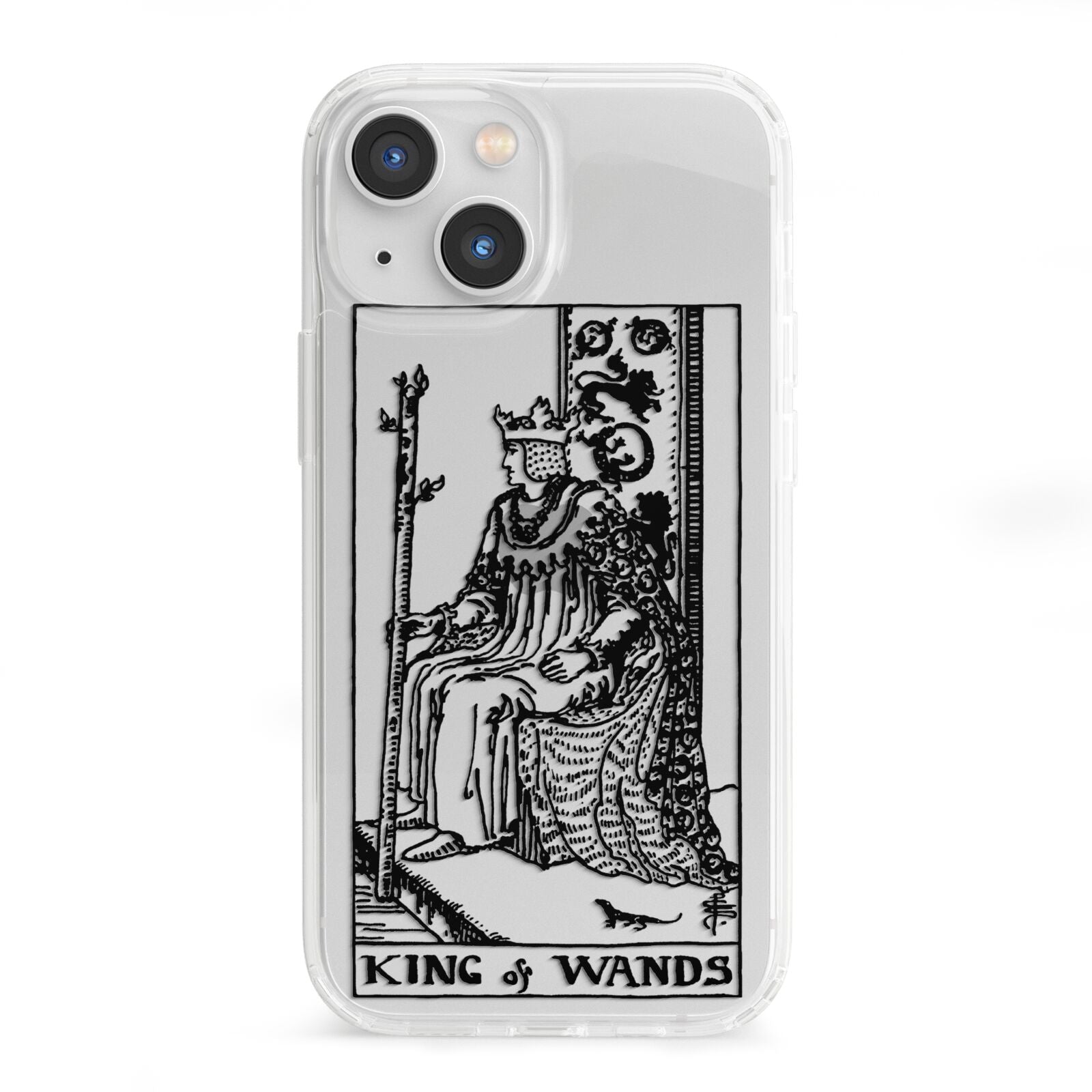 King of Wands Monochrome iPhone 13 Mini Clear Bumper Case