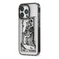 King of Wands Monochrome iPhone 13 Pro Black Impact Case Side Angle on Silver phone