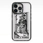 King of Wands Monochrome iPhone 13 Pro Black Impact Case on Silver phone