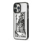 King of Wands Monochrome iPhone 13 Pro Max Black Impact Case Side Angle on Silver phone