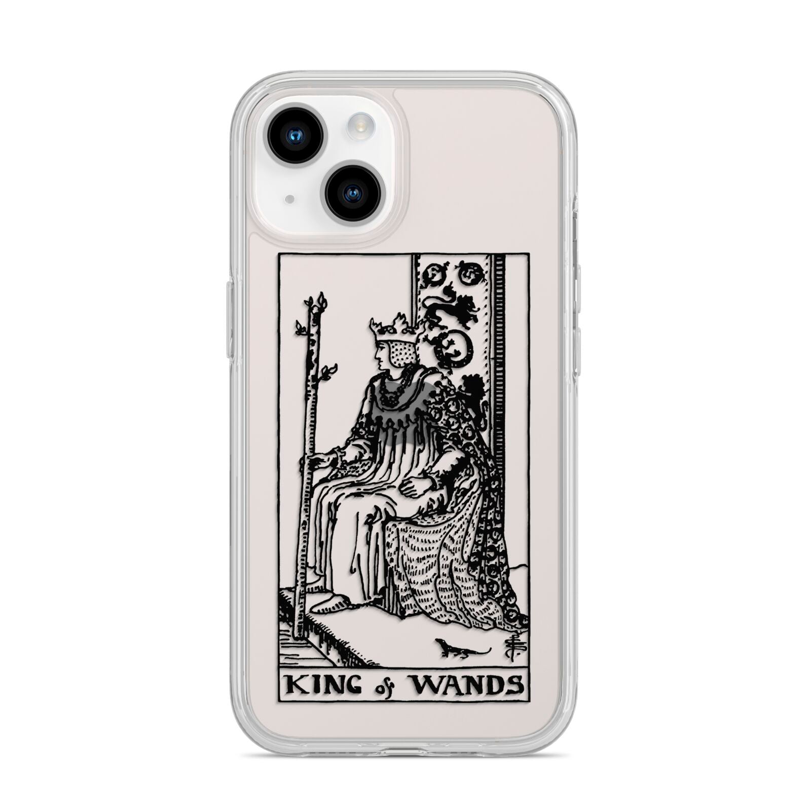 King of Wands Monochrome iPhone 14 Clear Tough Case Starlight