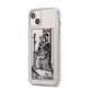 King of Wands Monochrome iPhone 14 Plus Clear Tough Case Starlight Angled Image