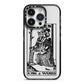 King of Wands Monochrome iPhone 14 Pro Black Impact Case on Silver phone