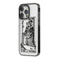 King of Wands Monochrome iPhone 14 Pro Max Black Impact Case Side Angle on Silver phone