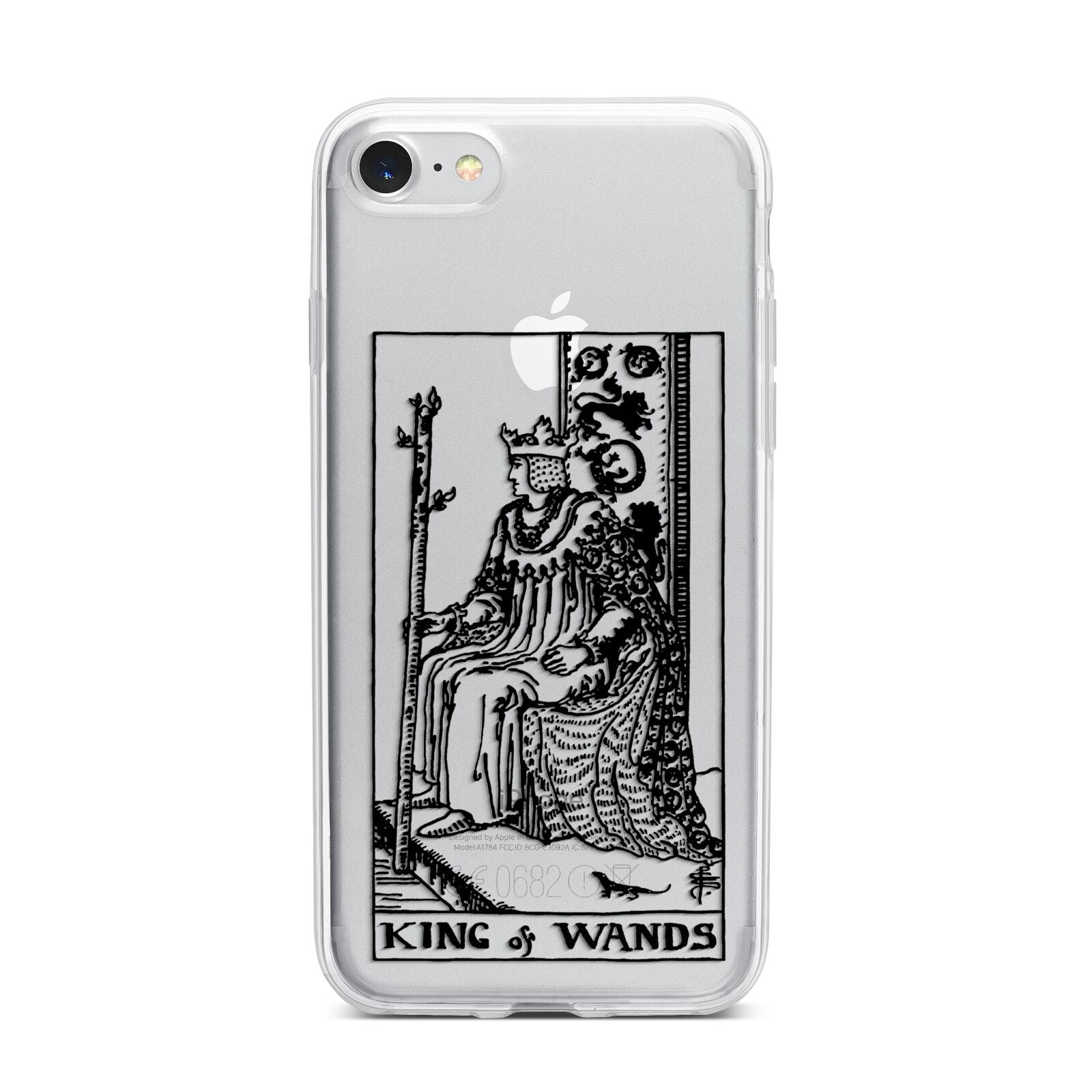 King of Wands Monochrome iPhone 7 Bumper Case on Silver iPhone