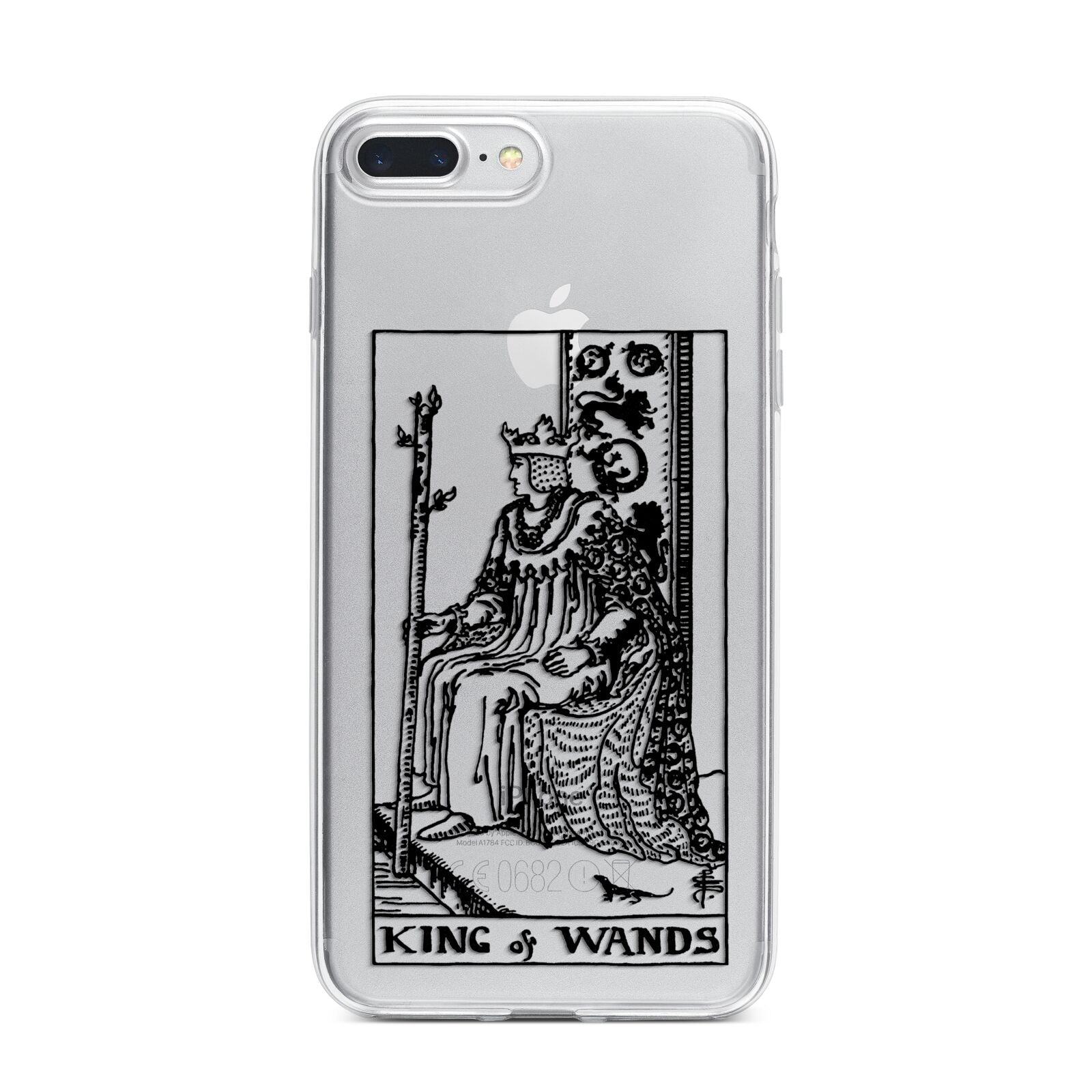 King of Wands Monochrome iPhone 7 Plus Bumper Case on Silver iPhone
