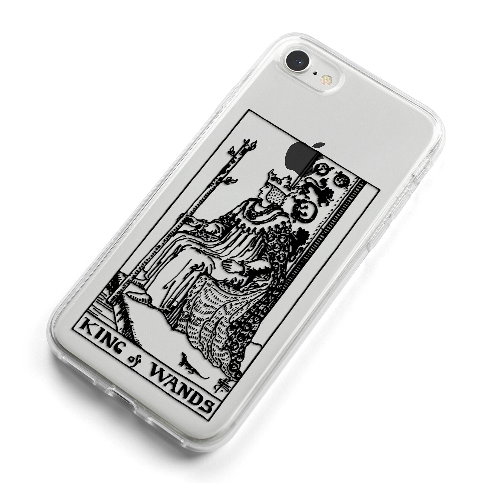 King of Wands Monochrome iPhone 8 Bumper Case on Silver iPhone Alternative Image