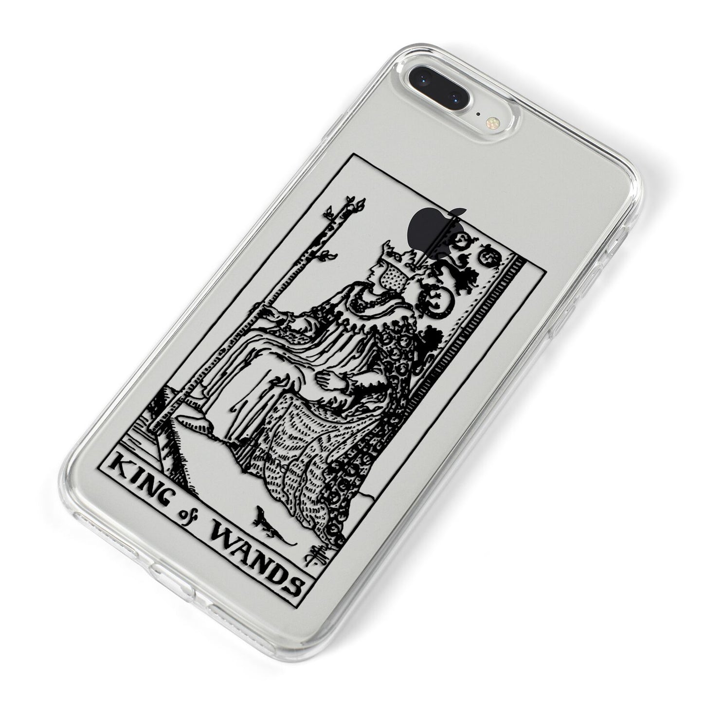 King of Wands Monochrome iPhone 8 Plus Bumper Case on Silver iPhone Alternative Image