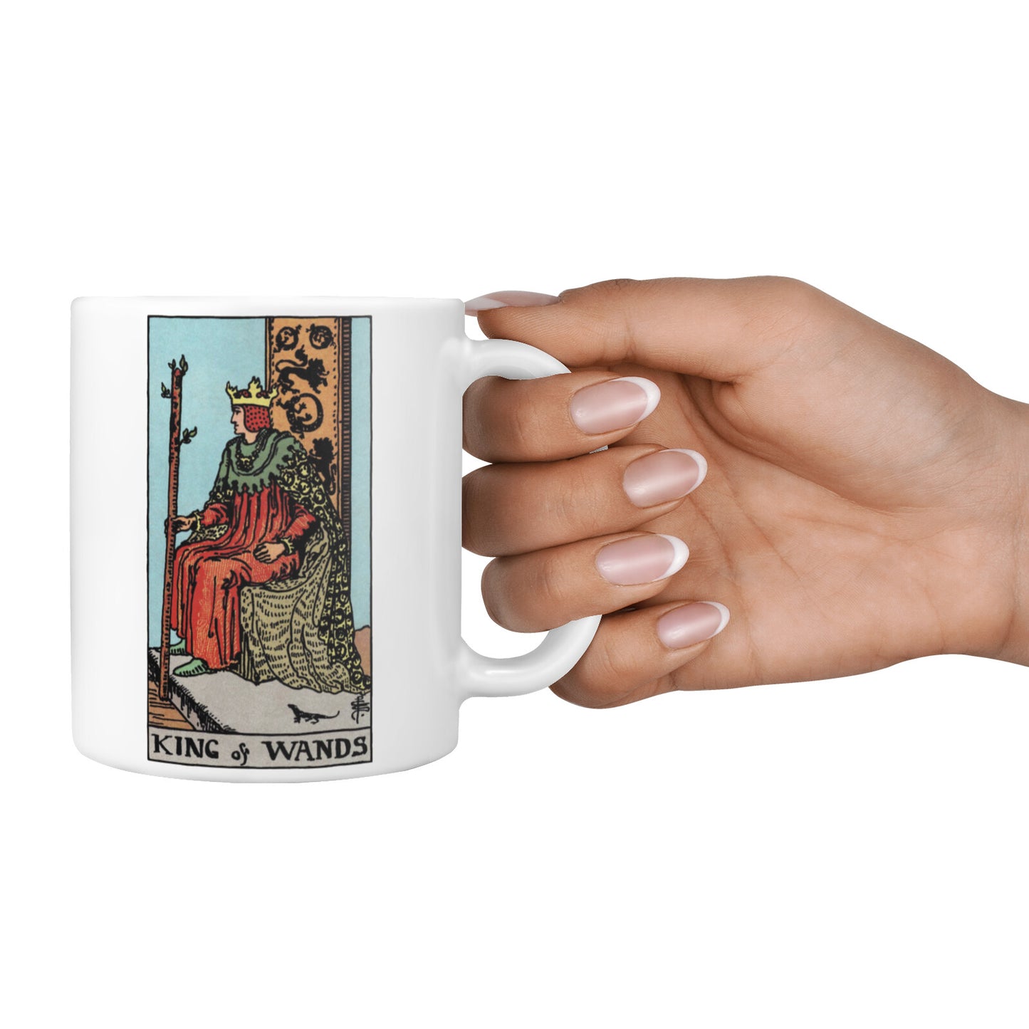 King of Wands Tarot Card 10oz Mug Alternative Image 4