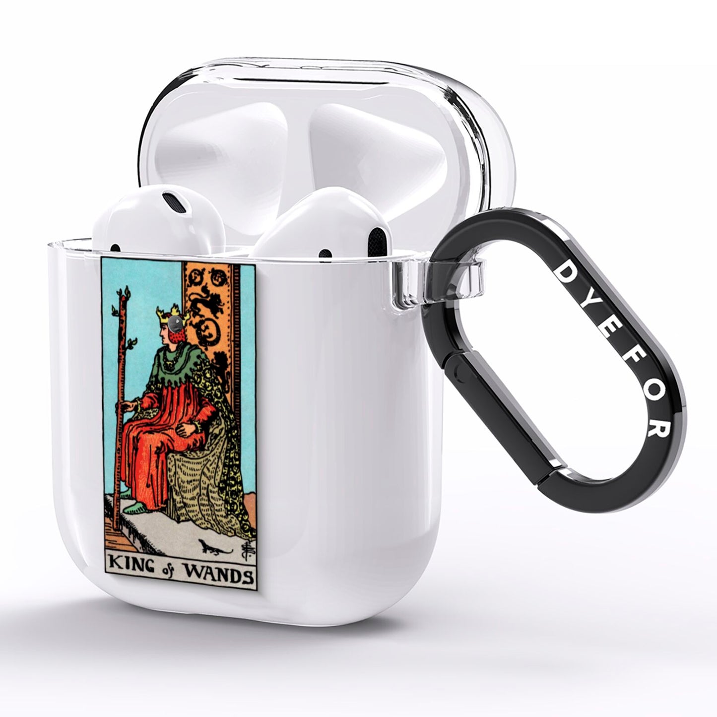 King of Wands Tarot Card AirPods Clear Case Side Image