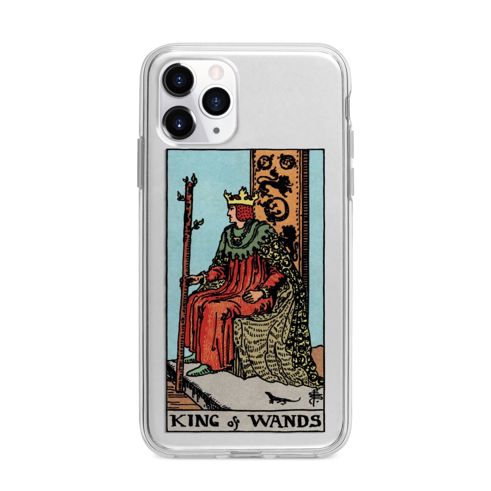 King of Wands Tarot Card Apple iPhone 11 Pro Max in Silver with Bumper Case