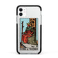 King of Wands Tarot Card Apple iPhone 11 in White with Black Impact Case