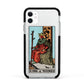 King of Wands Tarot Card Apple iPhone 11 in White with Black Impact Case