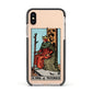 King of Wands Tarot Card Apple iPhone Xs Impact Case Black Edge on Gold Phone
