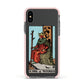 King of Wands Tarot Card Apple iPhone Xs Impact Case Pink Edge on Black Phone