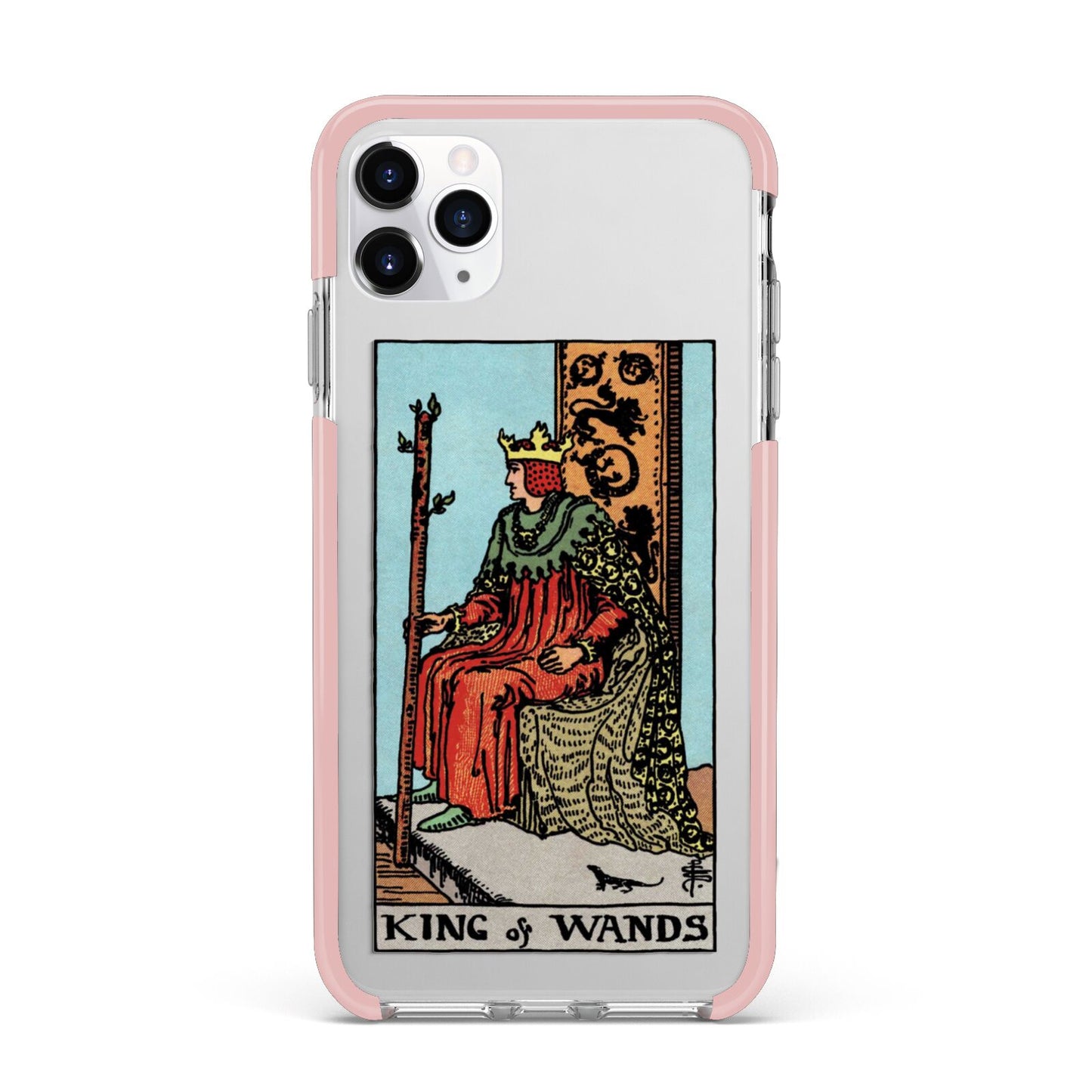 King of Wands Tarot Card iPhone 11 Pro Max Impact Pink Edge Case
