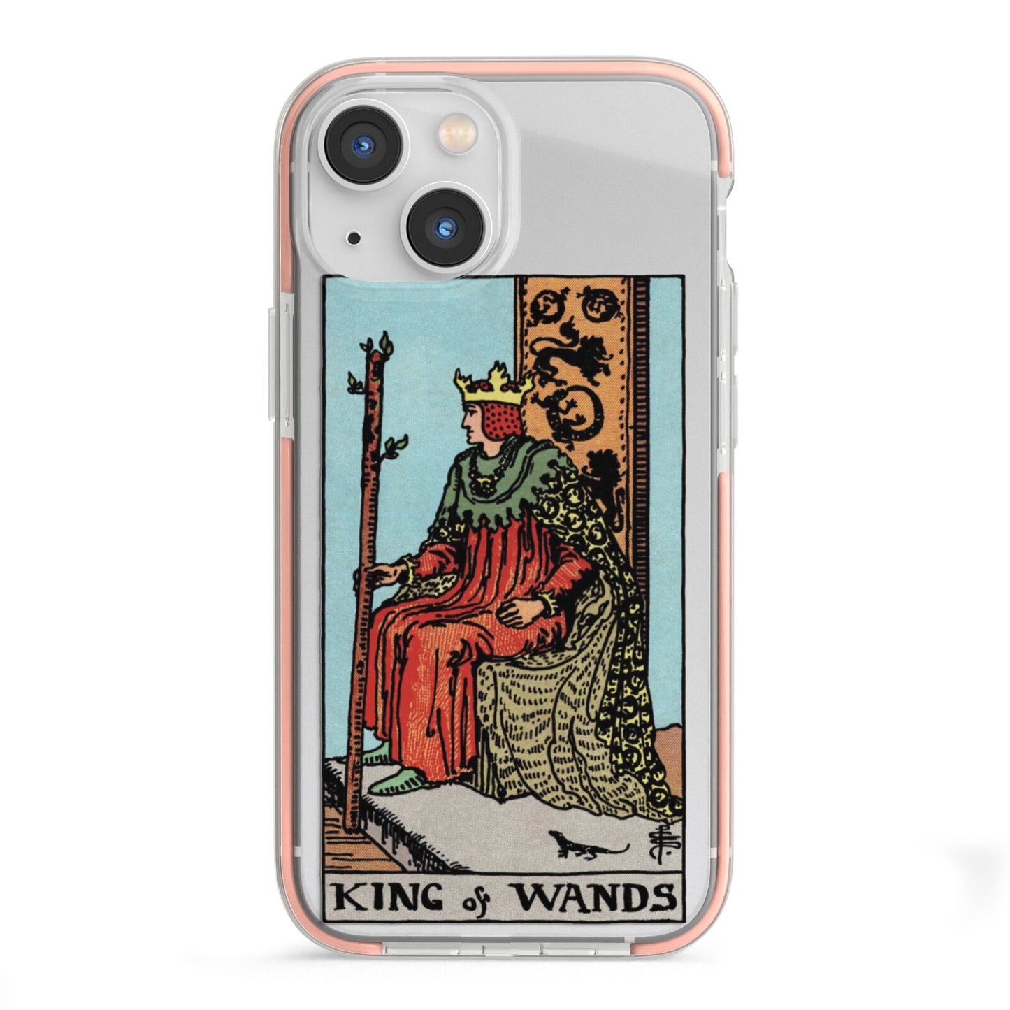 King of Wands Tarot Card iPhone 13 Mini TPU Impact Case with Pink Edges