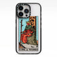 King of Wands Tarot Card iPhone 13 Pro Black Impact Case on Silver phone