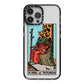 King of Wands Tarot Card iPhone 13 Pro Max Black Impact Case on Silver phone