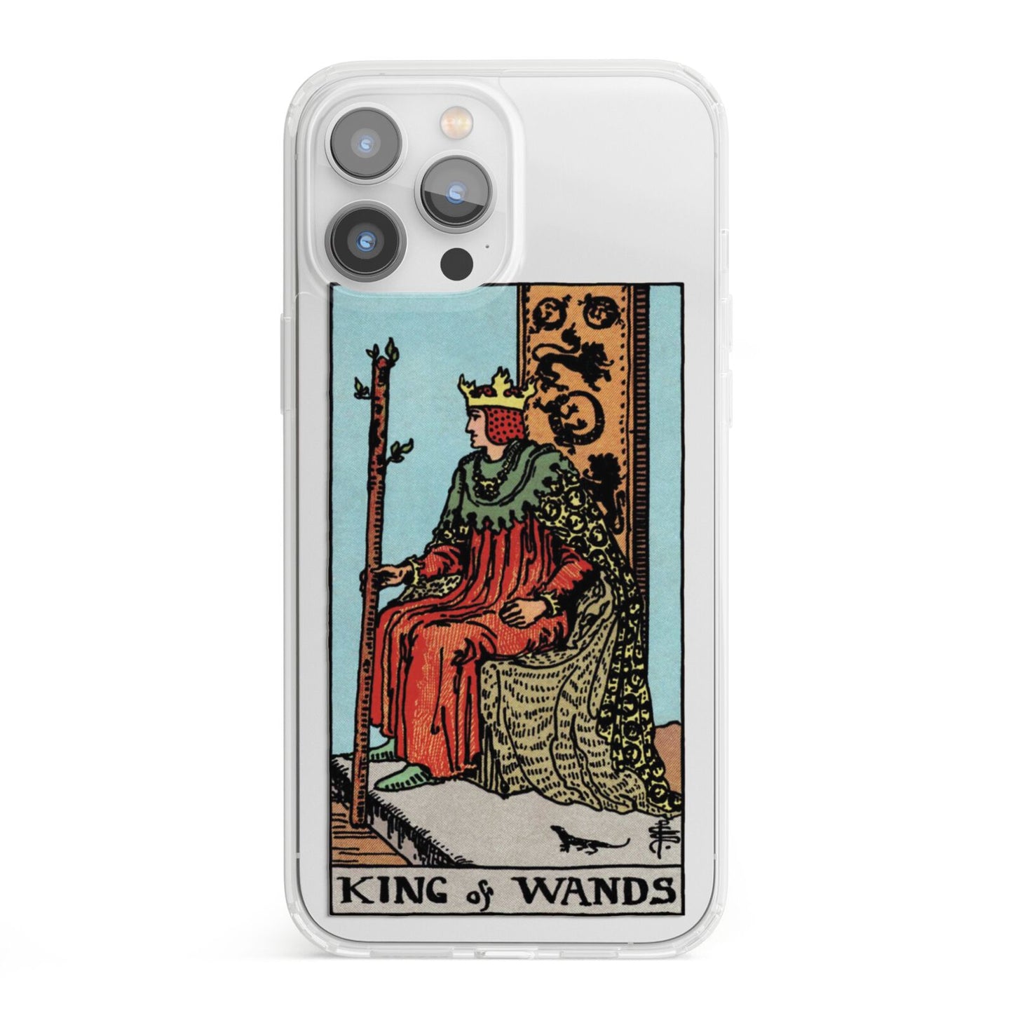 King of Wands Tarot Card iPhone 13 Pro Max Clear Bumper Case