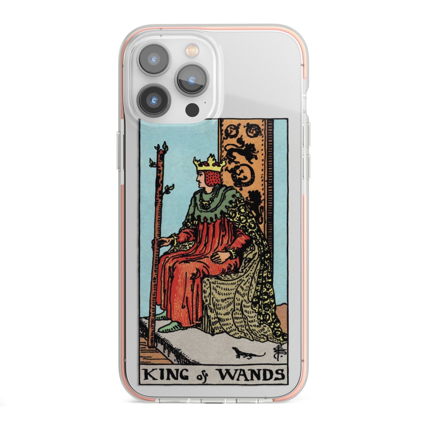 King of Wands Tarot Card iPhone 13 Pro Max TPU Impact Case with Pink Edges