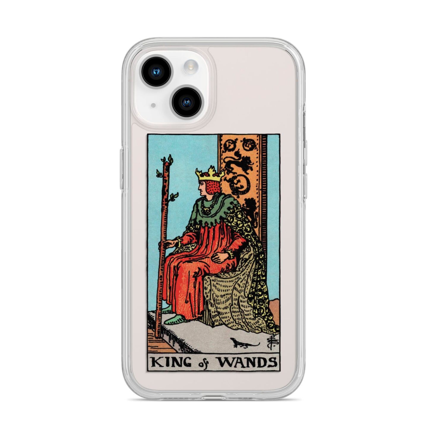 King of Wands Tarot Card iPhone 14 Clear Tough Case Starlight