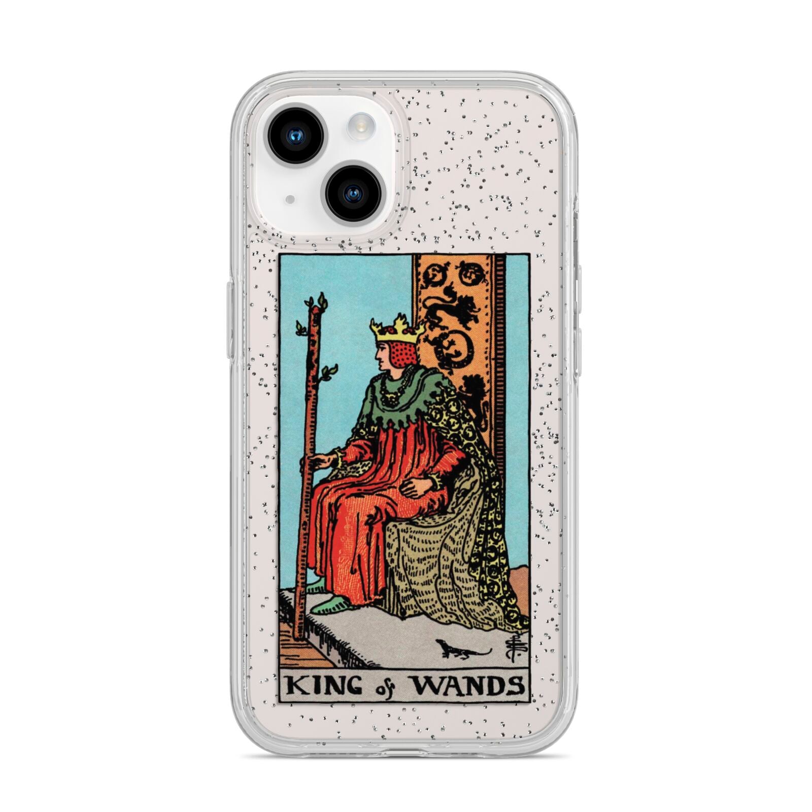 King of Wands Tarot Card iPhone 14 Glitter Tough Case Starlight