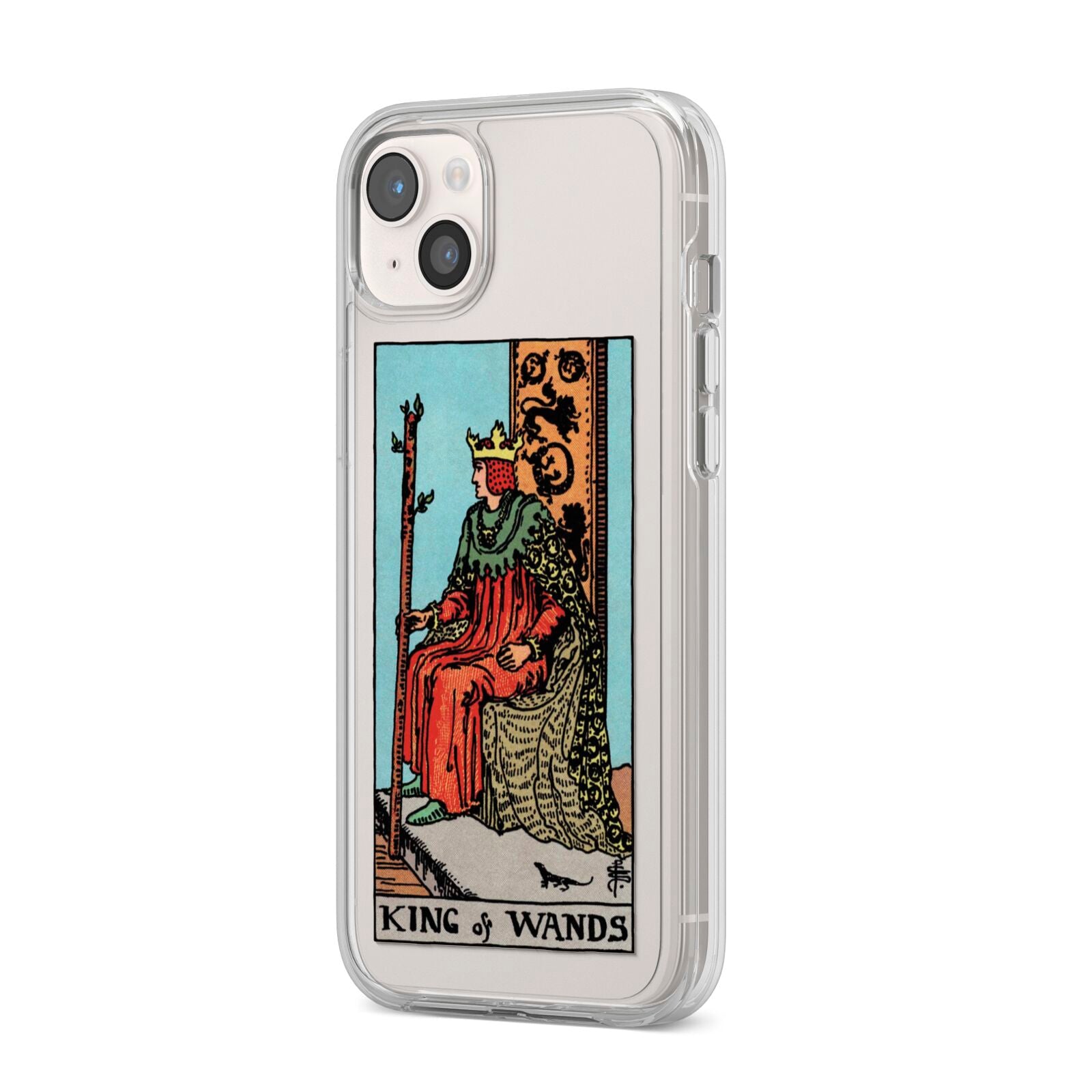 King of Wands Tarot Card iPhone 14 Plus Clear Tough Case Starlight Angled Image