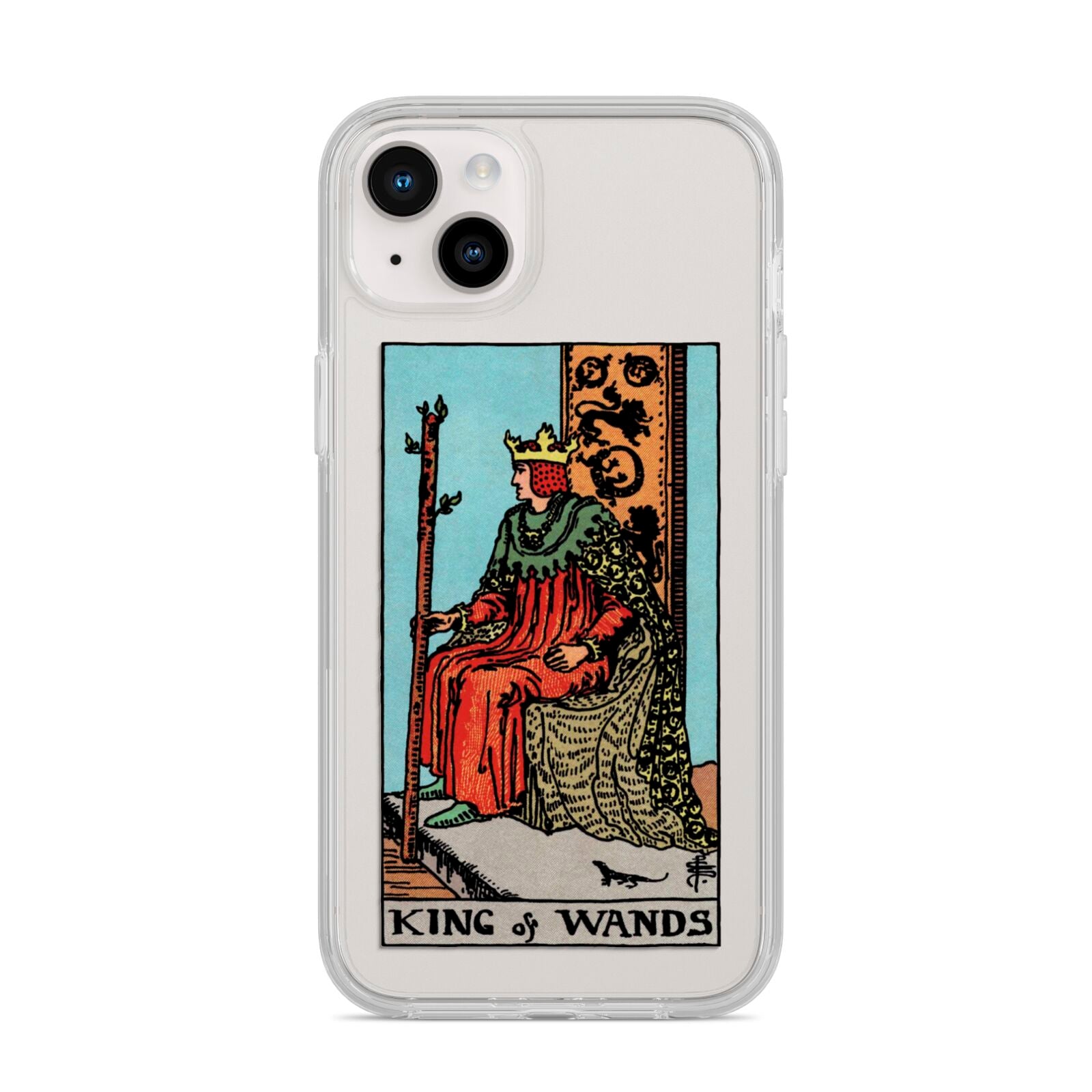 King of Wands Tarot Card iPhone 14 Plus Clear Tough Case Starlight