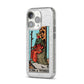 King of Wands Tarot Card iPhone 14 Pro Glitter Tough Case Silver Angled Image