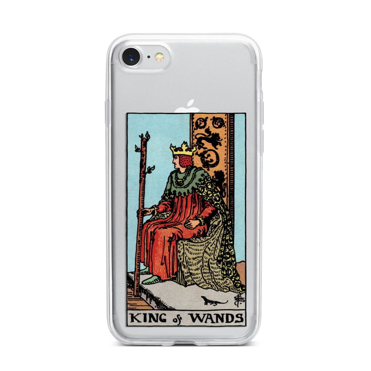 King of Wands Tarot Card iPhone 7 Bumper Case on Silver iPhone