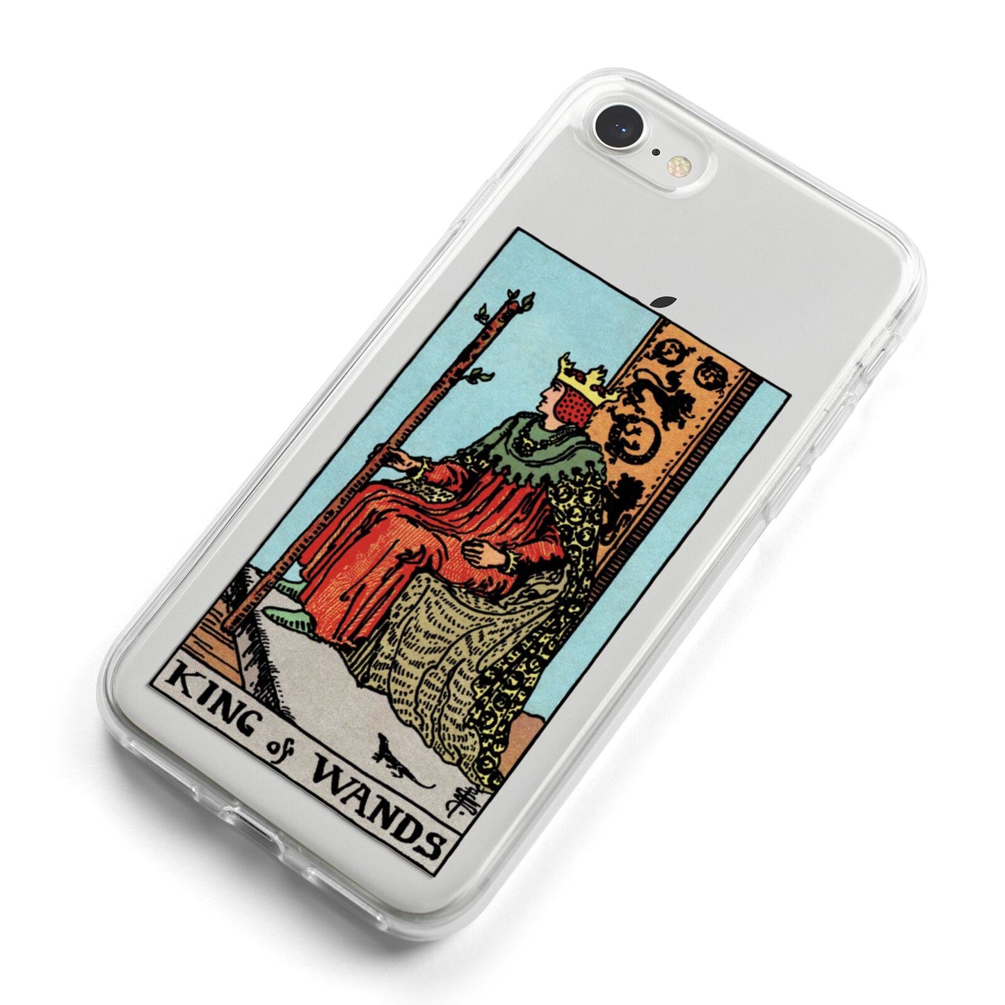 King of Wands Tarot Card iPhone 8 Bumper Case on Silver iPhone Alternative Image