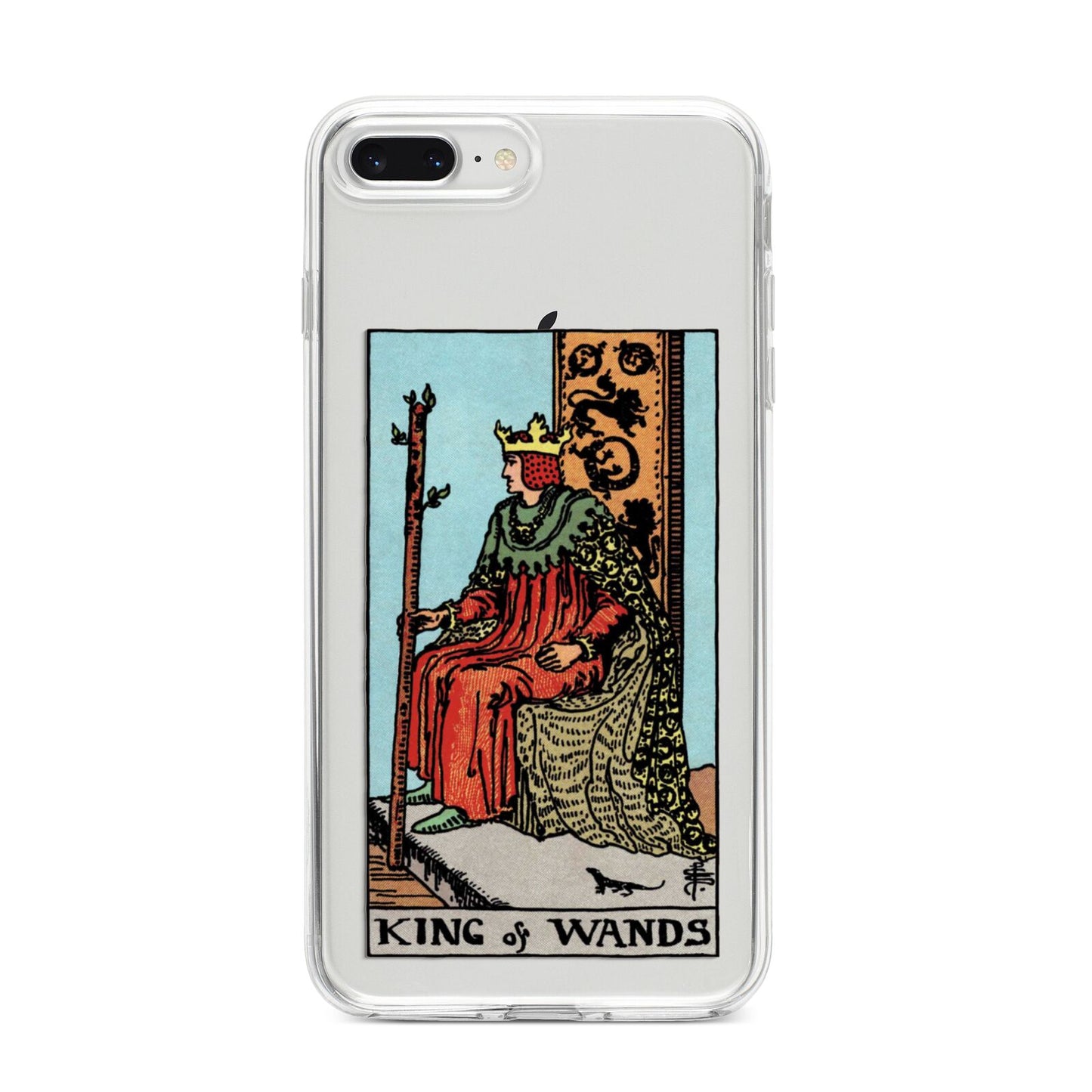 King of Wands Tarot Card iPhone 8 Plus Bumper Case on Silver iPhone