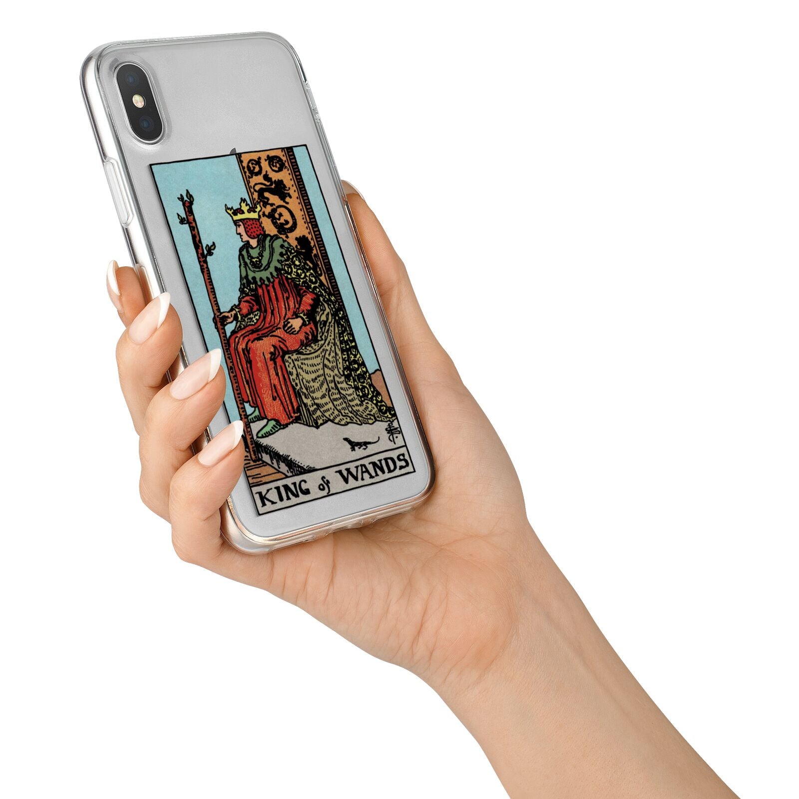King of Wands Tarot Card iPhone X Bumper Case on Silver iPhone Alternative Image 2
