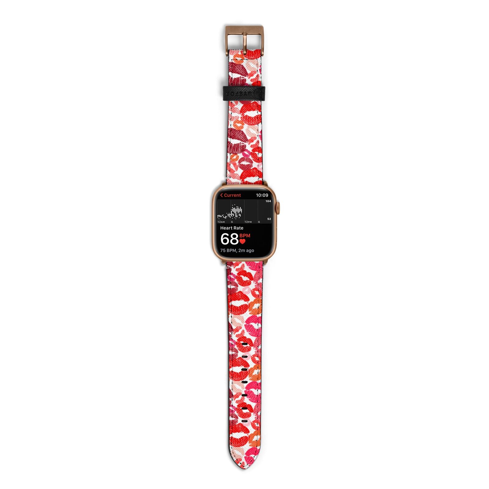 Kiss Print Apple Watch Strap Size 38mm with Gold Hardware