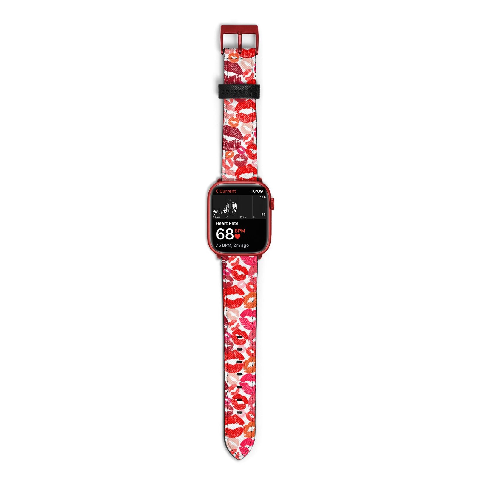 Kiss Print Apple Watch Strap Size 38mm with Red Hardware
