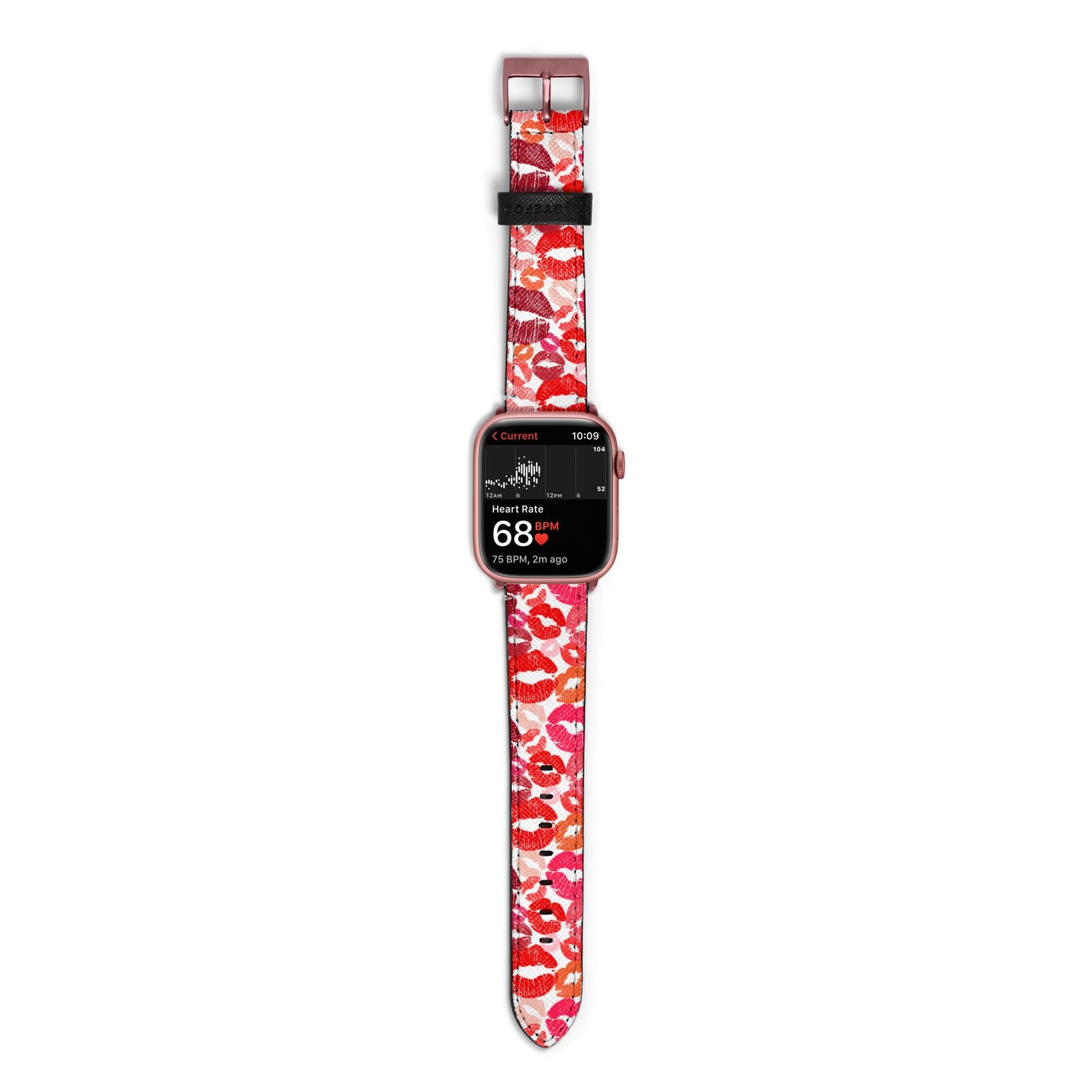 Kiss Print Apple Watch Strap Size 38mm with Rose Gold Hardware
