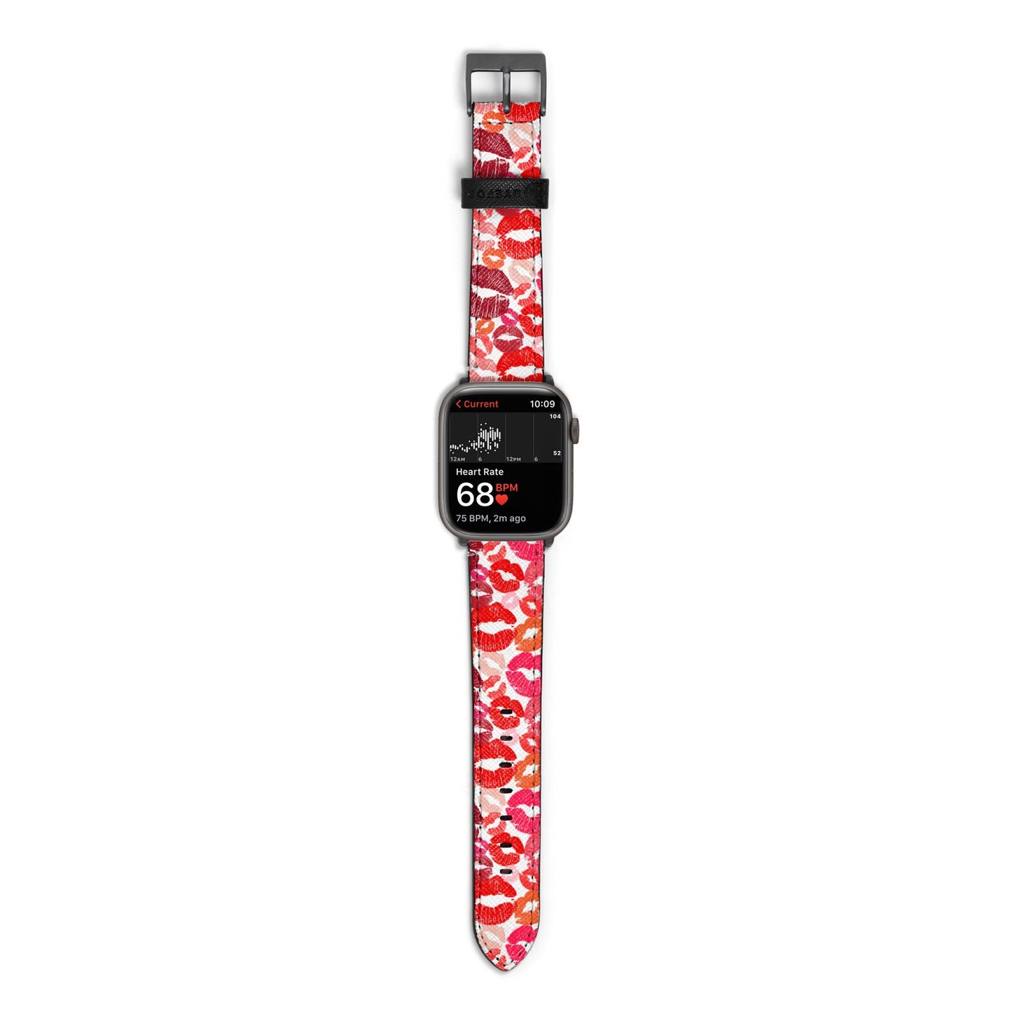 Kiss Print Apple Watch Strap Size 38mm with Space Grey Hardware