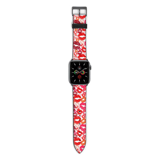 Kiss Print Apple Watch Strap with Space Grey Hardware