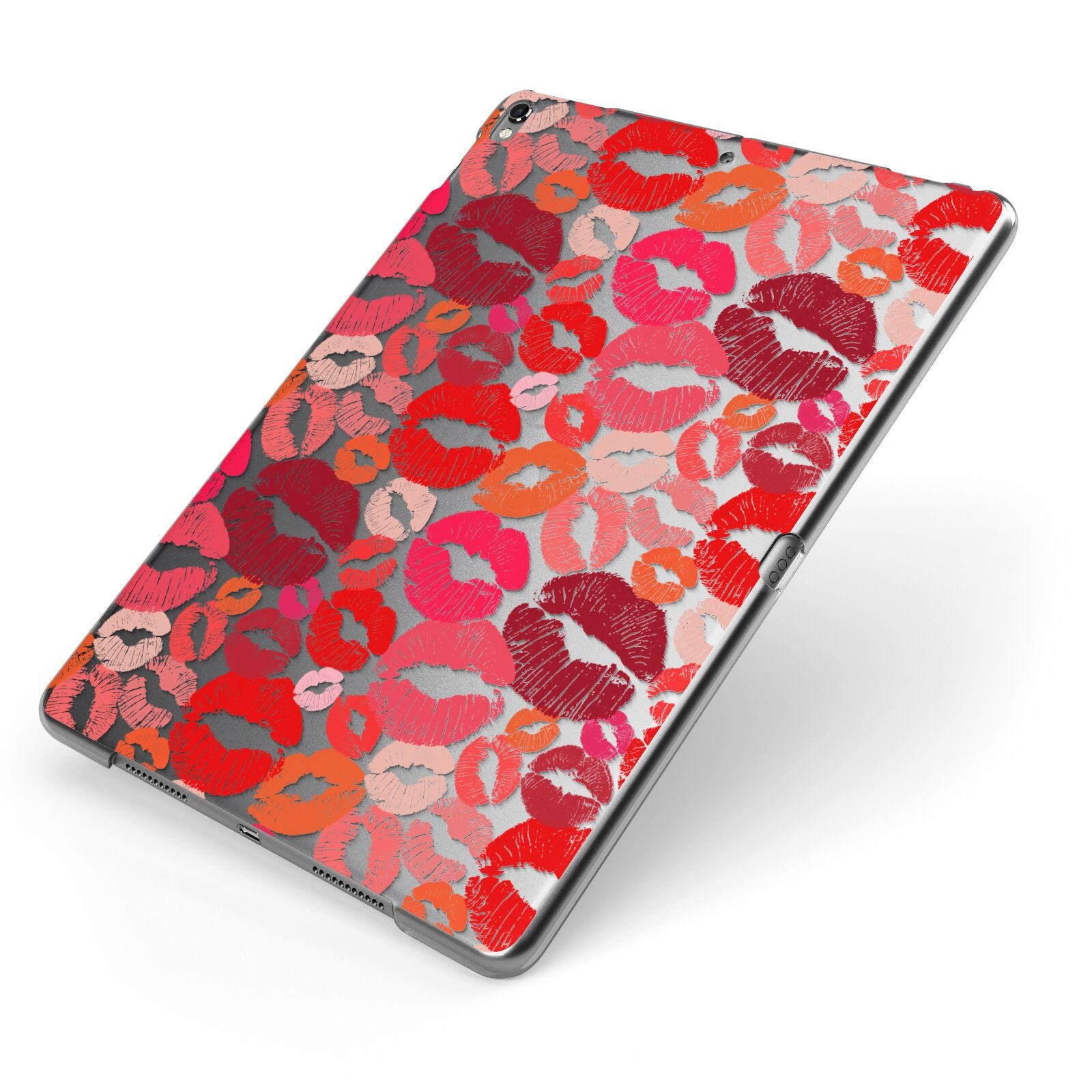 Kiss Print Apple iPad Case on Grey iPad Side View